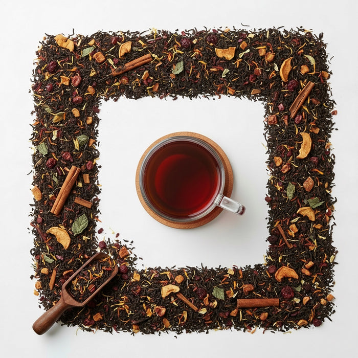 Green tea: Loose green tea leaves rich in antioxidants – fresh and vibrant flavour.
Black tea: Loose black tea leaves – full-bodied aroma for a perfect morning brew.
Herbal tea: Colourful loose herbal tea blend with chamomile, mint, and petals – caffeine-free wellness tea.
Chai: Loose chai tea leaves with spices – aromatic Indian masala tea blend.
White tea: Delicate loose white tea leaves – smooth and subtle premium brew.
Aves Coffee Company. Loose Tea leaves